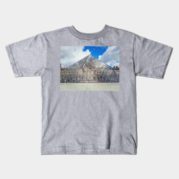 glass pyramid Louvre Kids T-Shirt by psychoshadow
